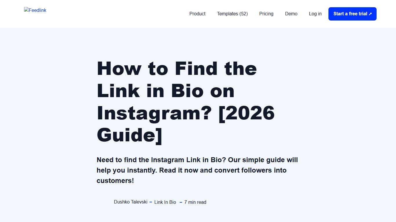 How to Find the Link in Bio on Instagram? [2026 Guide] - Feedlink
