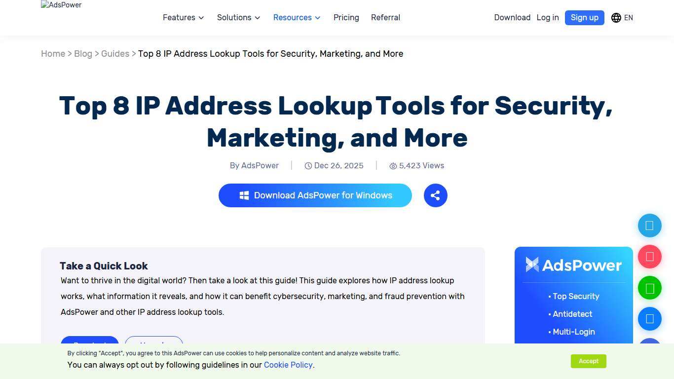 Top 8 IP Address Lookup Tools 2026 for Security, Marketing, and More AdsPower